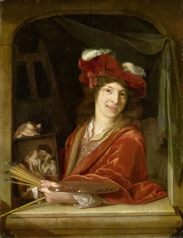 Een jonge schilder Wall Art by Adriaen van der Werff - High-Resolution Digital Print