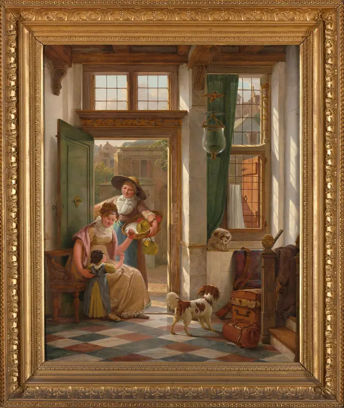 Een kersenverkoopster aan de deur Wall Art by Unknown - High-Resolution Digital Print