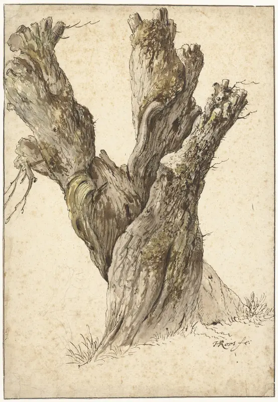 Een knotwilg Wall Art by Johann Heinrich Roos - High-Resolution Digital Print