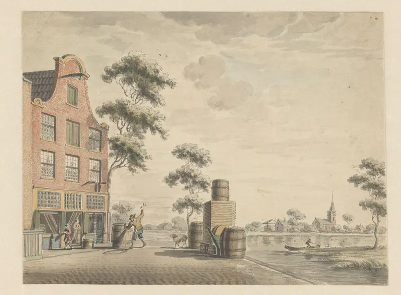 Een kuiper voor zijn huis aan het werk Wall Art by anonymous - High-Resolution Digital Print