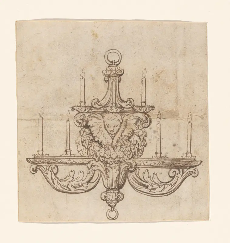 Een lichtkroon of wandarm Wall Art by Unknown - High-Resolution Digital Print