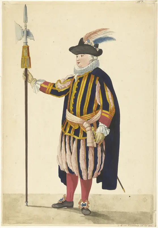 Een officier van de Cent Suisses Wall Art by Isaac Lodewijk la Fargue van Nieuwland - High-Resolution Digital Print