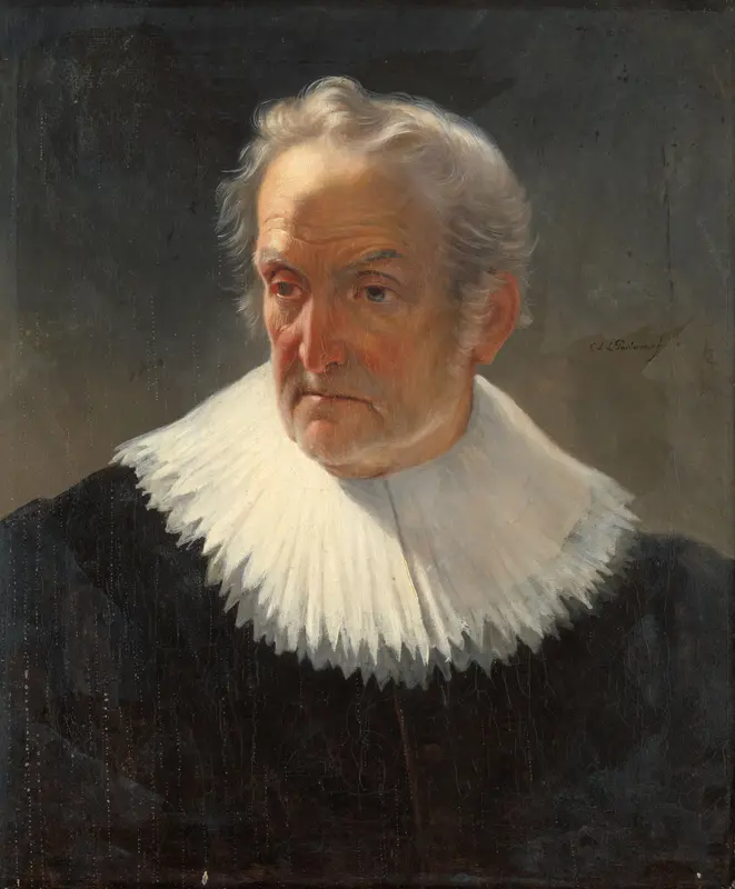 Een oude man in zeventiende-eeuws kostuum Wall Art by Christiaan Julius Lodewijk Portman - High-Resolution Digital Print