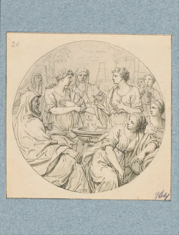 Een Romeins huwelijk (in doos met 43 tekeningen) Wall Art by Louis Fabritius Dubourg - High-Resolution Digital Print