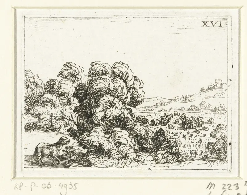 Een schaap roept haar lam Wall Art by Jacques Callot - High-Resolution Digital Print