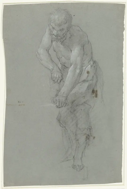 Een schavende man Wall Art by Unknown - High-Resolution Digital Print