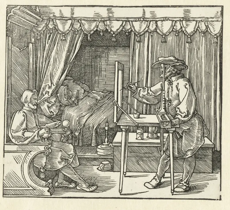 Een tekenaar tekent een portret Wall Art by Albrecht Dürer - High-Resolution Digital Print