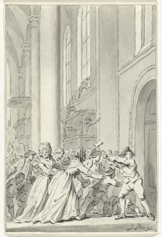 Een vechtpartij in de kerk te Leeuwarden, 26 januari 1785 Wall Art by Unknown - High-Resolution Digital Print