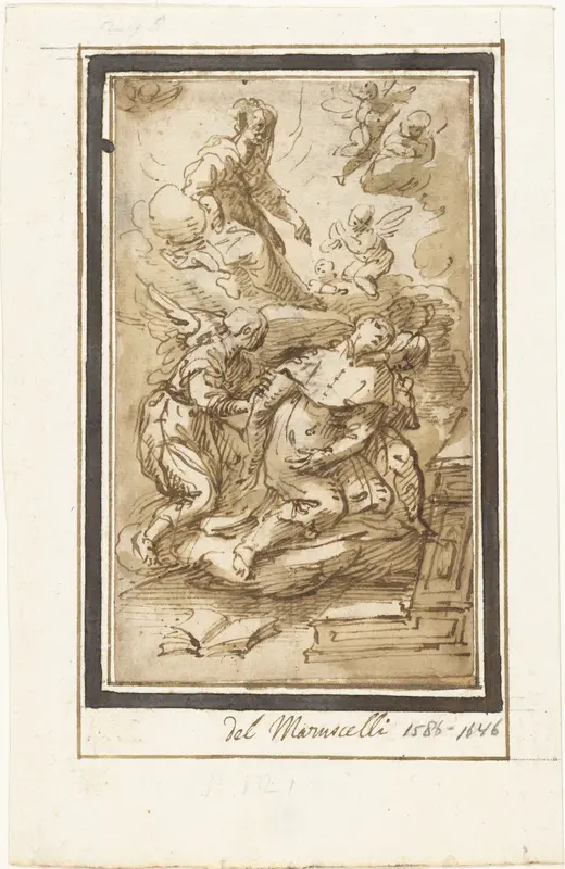 Een visioen van S. Filippo Neri Wall Art by Giovanni Stefano Marucelli - High-Resolution Digital Print