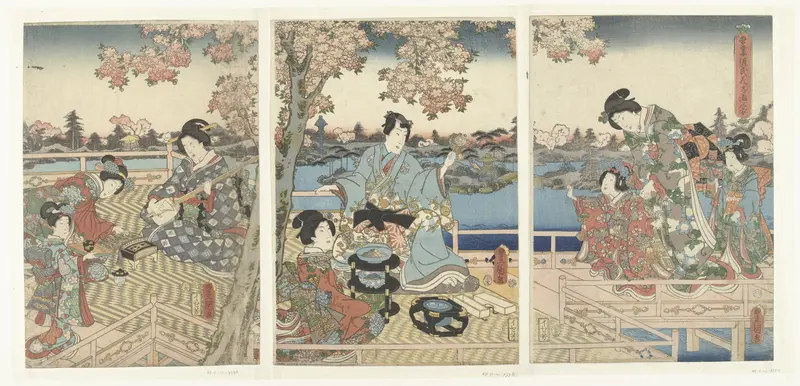Een voorjaarsbanket voor de Oostelijke Genji Wall Art by Unknown - High-Resolution Digital Print