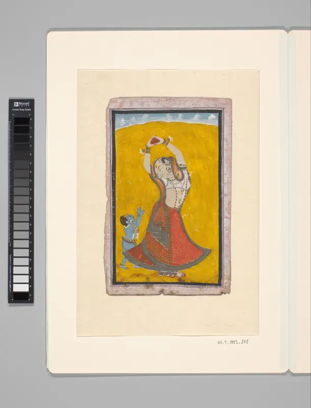 Een vrouw met een kind (Yashoda en Krishna) Wall Art by anonymous - High-Resolution Digital Print