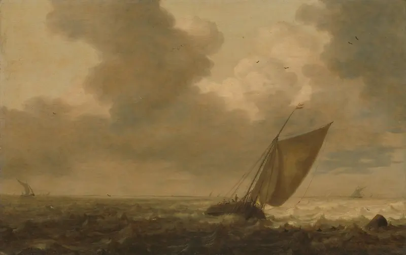 Een wijdschip zeilend voor de wind Wall Art by Unknown - High-Resolution Digital Print