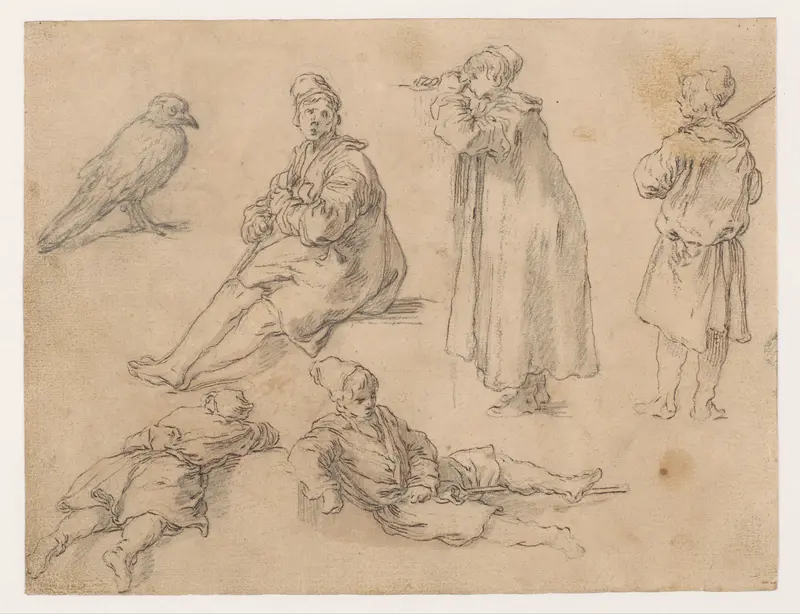 Een zittende en twee staande jongens Wall Art by Abraham Bloemaert - High-Resolution Digital Print