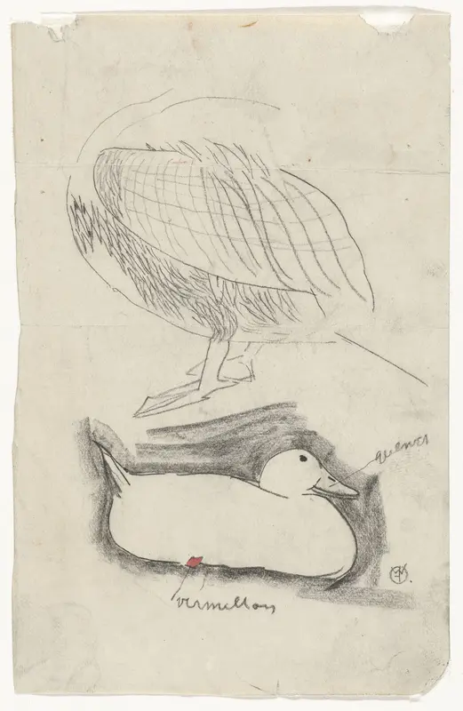 Eend en andere watervogel Wall Art by Gerrit Willem Dijsselhof - High-Resolution Digital Print