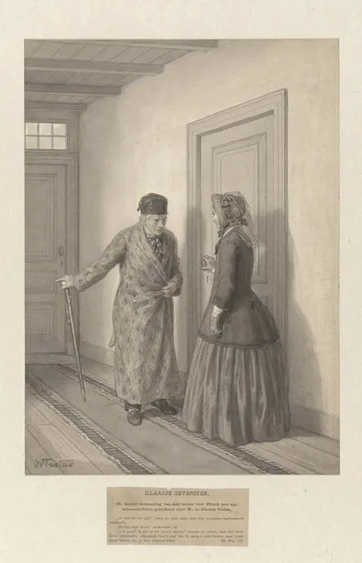 Eerste ontmoeting van de oude heer Flinck met zijn schoondochter Wall Art by Willem de Famars Testas - High-Resolution Digital Print