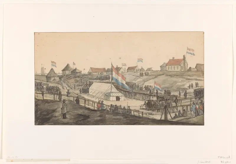 Eerstesteenlegging voor de Willemssluis, 1820 Wall Art by Unknown - High-Resolution Digital Print