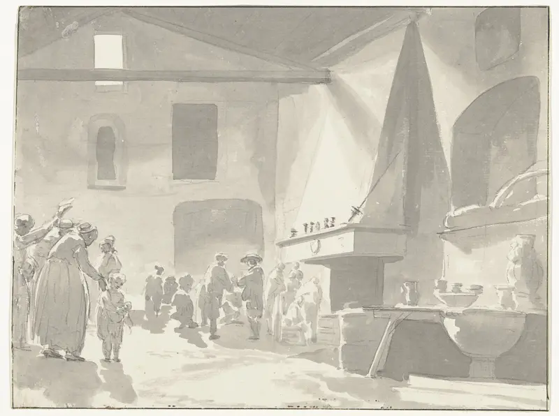Eetzaal van de herberg in Barletta Wall Art by Louis Ducros - High-Resolution Digital Print