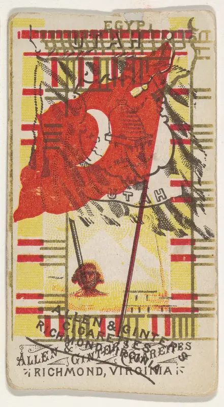 Egypt and Utah (double-printed card), from Flags of All Nations, Series 1 (N9) for Allen & Ginter Cigarettes Brands by Allen & Ginter - High-Resolution Digital Print