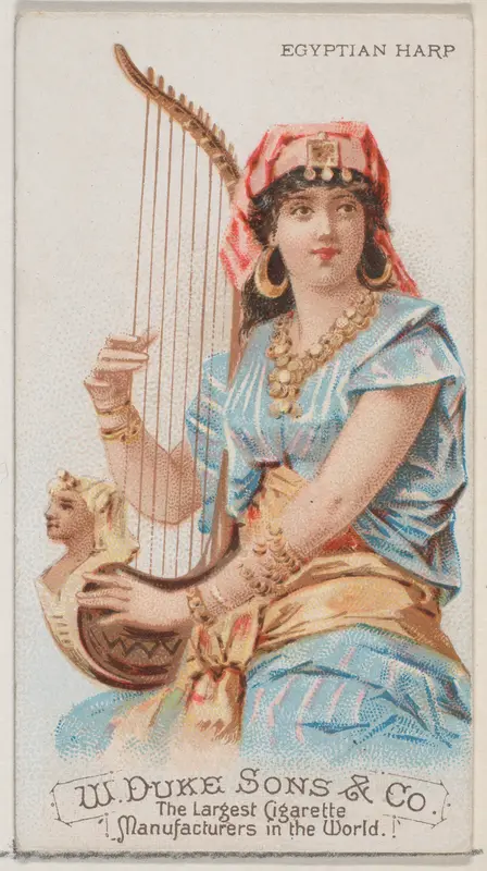 Egyptian Harp, from the Musical Instruments series (N82) for Duke brand cigarettes Wall Art by W. Duke, Sons & Co. - High-Resolution Digital Print