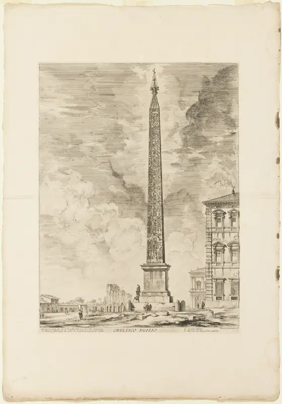 Egyptian Obelisk. This was erected by Pope Sixtus V in the Piazza of St. John Lateran, from Views of Rome