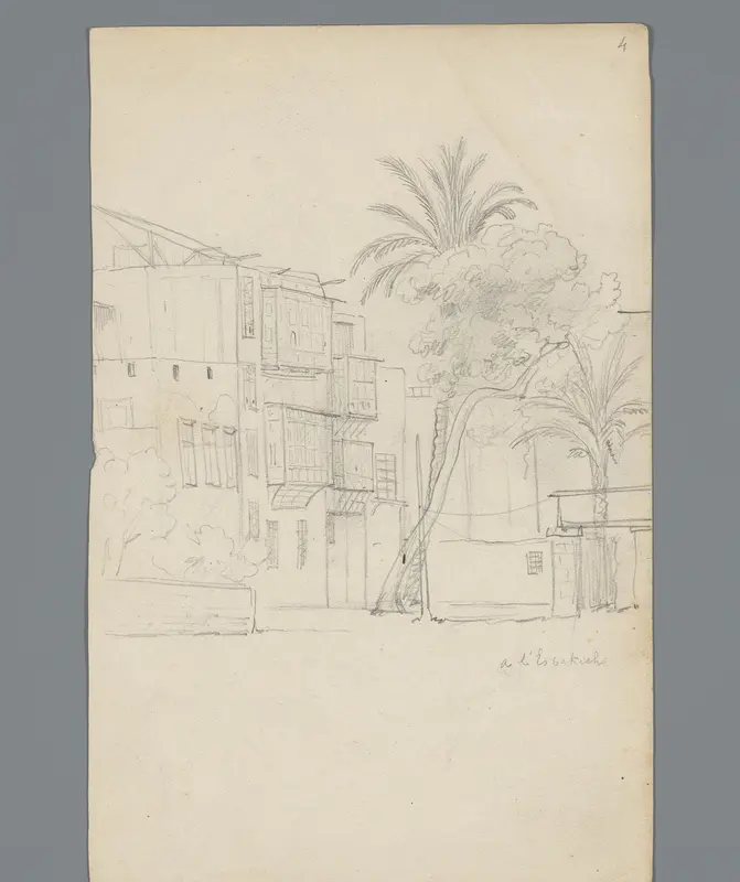 Egyptische huizen, en palmen Wall Art by Willem de Famars Testas - High-Resolution Digital Print
