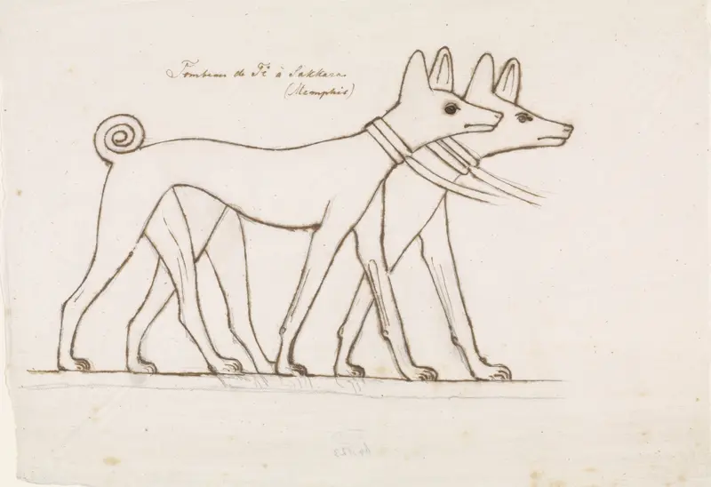 Egyptische reliëfsculptuur: twee honden Wall Art by Willem de Famars Testas - High-Resolution Digital Print