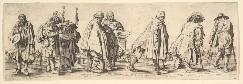 Eight Beggars Wall Art by Wenceslaus Hollar - High-Resolution Digital Print