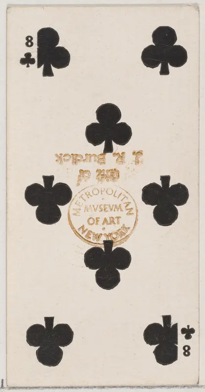 Eight Clubs (black), from the Playing Cards series (N84) for Duke brand cigarettes Wall Art by W. Duke, Sons & Co. - High-Resolution Digital Print