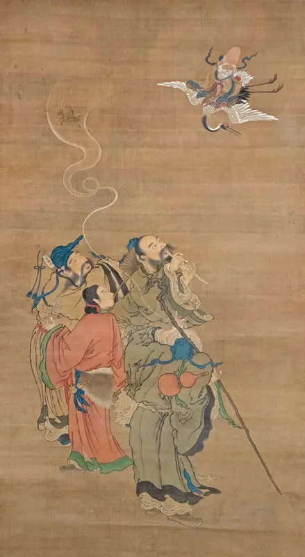 Eight Daoist Immortals Welcoming Jurōjin