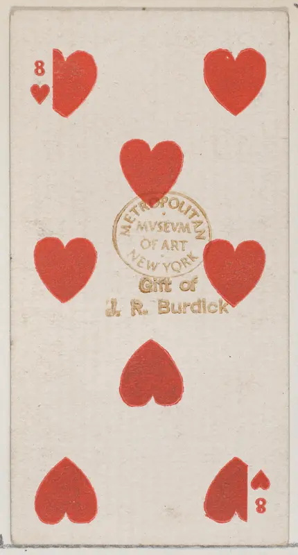 Eight Hearts (red), from the Playing Cards series (N84) for Duke brand cigarettes Wall Art by W. Duke, Sons & Co. - High-Resolution Digital Print