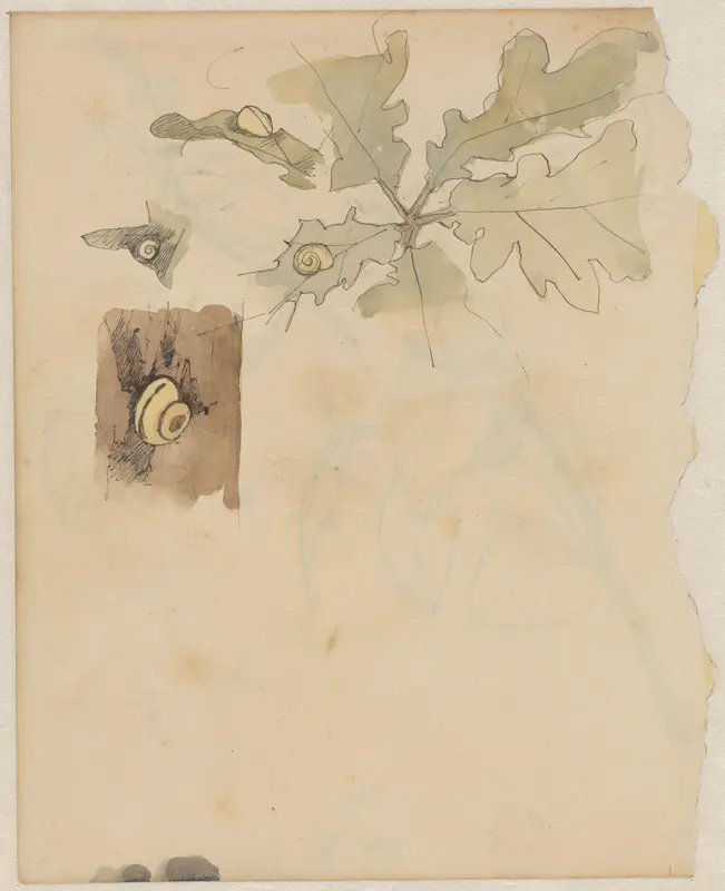 Eikenblad met slakken Wall Art by Theo Nieuwenhuis - High-Resolution Digital Print