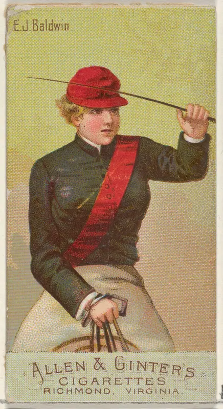 E.J. Baldwin, from the Racing Colors of the World series (N22b) for Allen & Ginter Cigarettes Wall Art by Allen & Ginter - High-Resolution Digital Print