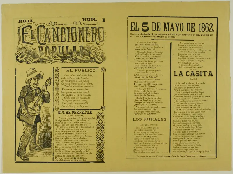 El cancionero popular, hoja num. 1 (The Popular Songbook, Sheet No. 1) Wall Art by José Guadalupe Posada - High-Resolution Digital Print