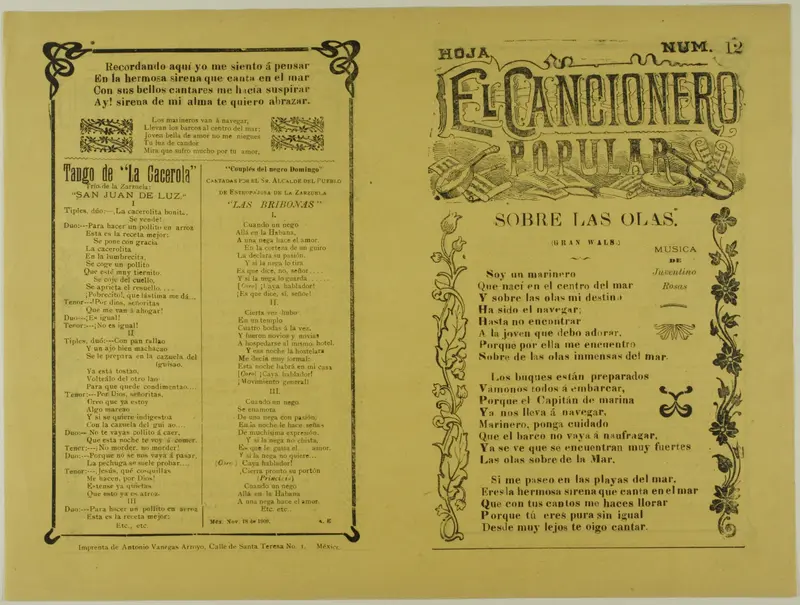 El cancionero popular, hoja num. 12 (The Popular Songbook, Sheet No. 12) Wall Art by Unknown artist - High-Resolution Digital Print
