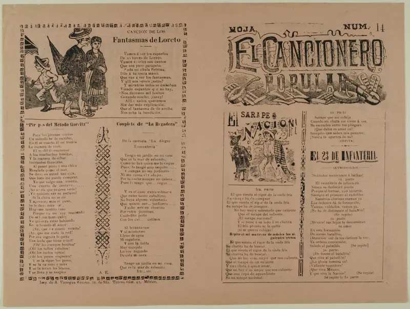 El cancionero popular, hoja num. 14 (The Popular Songbook, Sheet No. 14) Wall Art by José Guadalupe Posada - High-Resolution Digital Print