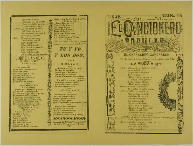 El cancionero popular, hoja num. 26 (The Popular Songbook, Sheet No. 26) Wall Art by Unknown artist - High-Resolution Digital Print