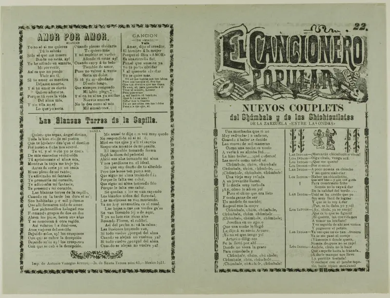 El cancionero popular, no. 22 (The Popular Songbook, No. 22) Wall Art by Unknown artist - High-Resolution Digital Print