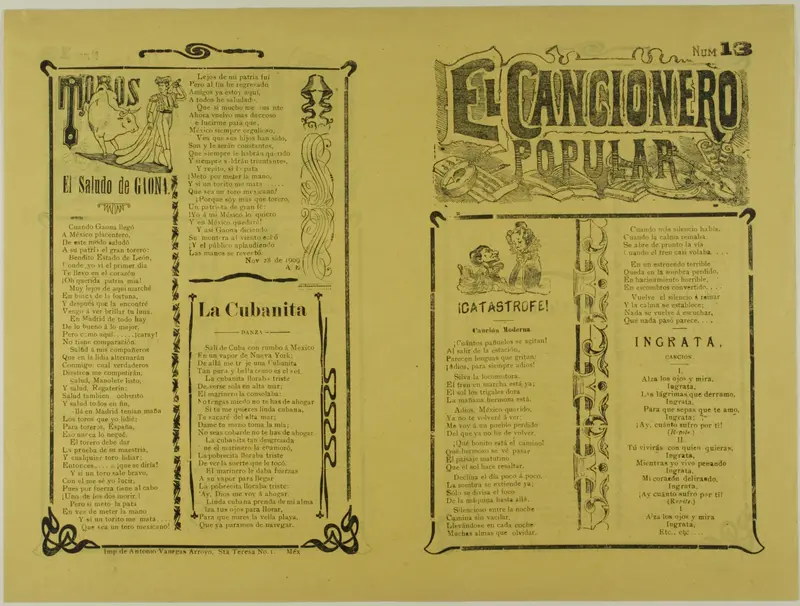 El cancionero popular, num. 13 (The Popular Songbook, no. 13) Wall Art by Unknown artist - High-Resolution Digital Print