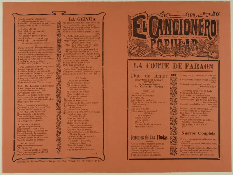 El cancionero popular, num. 20 (The Popular Songbook, no. 20) Wall Art by Unknown artist - High-Resolution Digital Print