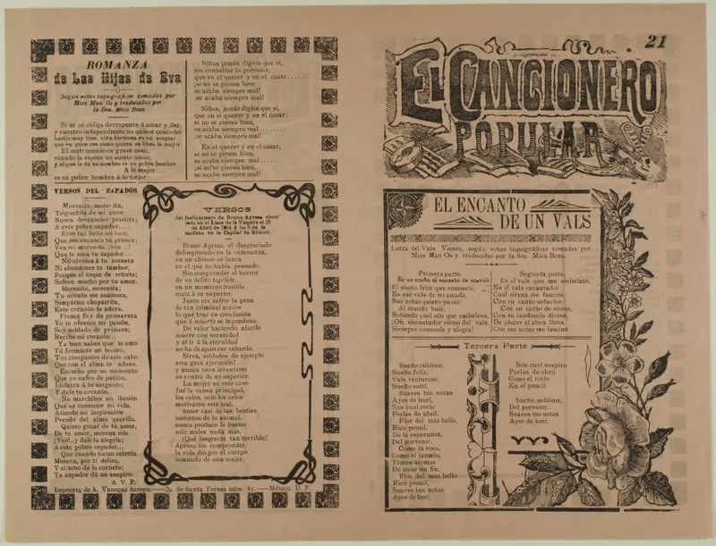 El cancionero popular, num. 21 (The Popular Songbook, No. 21) Wall Art by Manuel Manilla - High-Resolution Digital Print