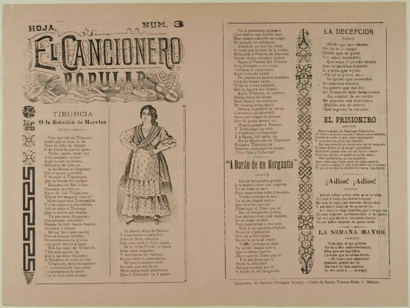 El cancionero popular, num. 3 (The Popular Songbook, No. 3) Wall Art by José Guadalupe Posada - High-Resolution Digital Print