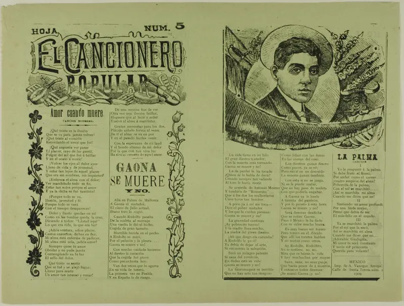 El cancionero popular, num. 5 (The Popular Songbook, No. 5) Wall Art by José Guadalupe Posada - High-Resolution Digital Print
