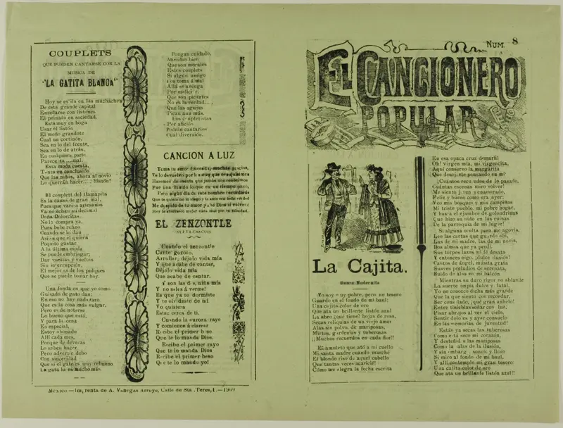 El cancionero popular, num. 8 (The Popular Songbook, No. 8) Wall Art by José Guadalupe Posada - High-Resolution Digital Print