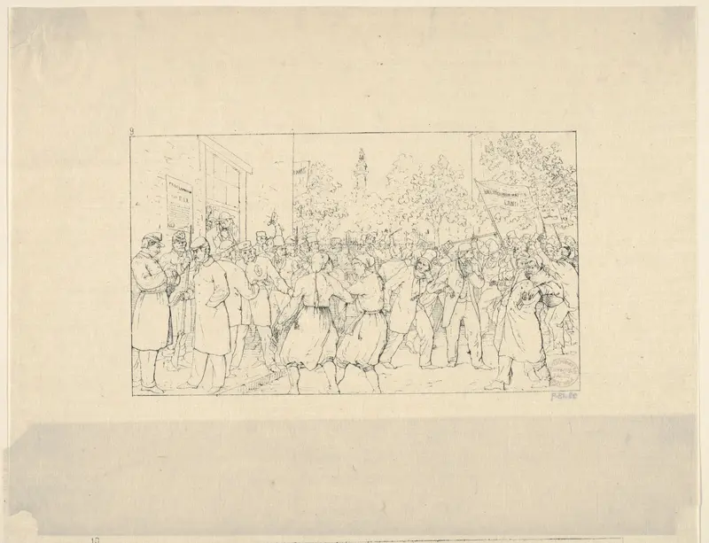 Election in Baltimore, November, 1862 (from Confederate War Etchings) Wall Art by Adalbert John Volck - High-Resolution Digital Print