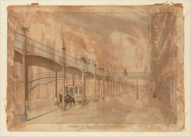 Elevated Railroad, Broadway, New York Wall Art by J. Beigel - High-Resolution Digital Print