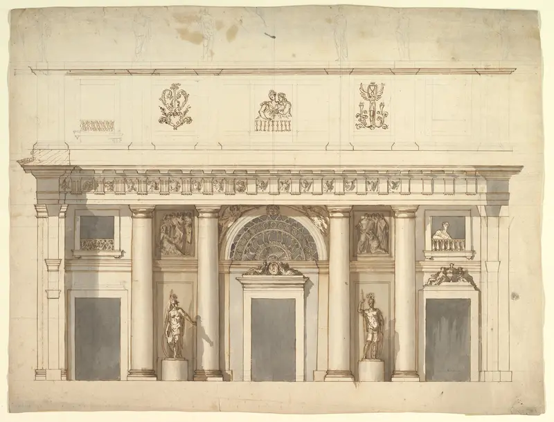 Elevation for a Portico of Doric Order Wall Art by Anonymous, Italian, 18th or early 19th century - High-Resolution Digital Print