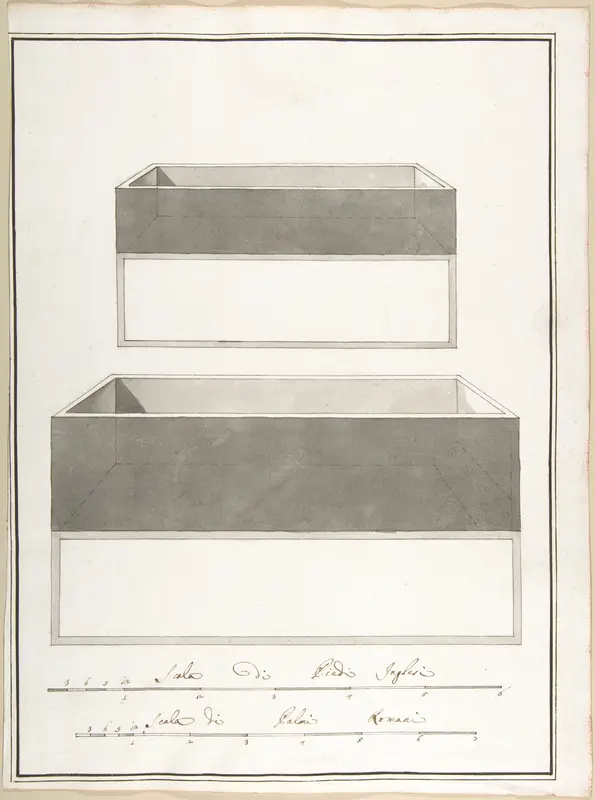 Elevations and Plans of Two Boxes Wall Art by Pietro Paolo Coccetti (Cocchetti) - High-Resolution Digital Print