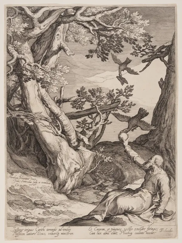 Elijah in the Wilderness Fed by Ravens, from Four Scenes from the Life of the Prophets, Isaiah, Ahajah and Elisha