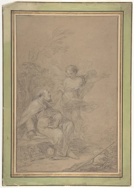 Elijah Visited by an Angel in the Wilderness (I Kings 19:4-8) Wall Art by Jean-Baptiste Bénard - High-Resolution Digital Print