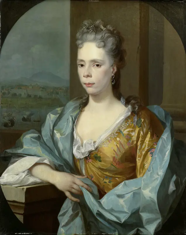 Elisabeth van Riebeeck (1693-1723). Dochter van Abraham van Riebeeck, echtgenote van Gerard van Oosten (1693-1723) Wall Art by Nicolaas Verkolje - High-Resolution Digital Print